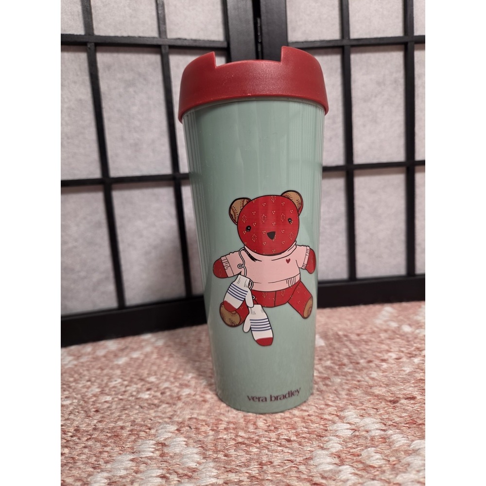 Vera Bradley -Thermal Travel Mug 16 oz -Toasty Teddy